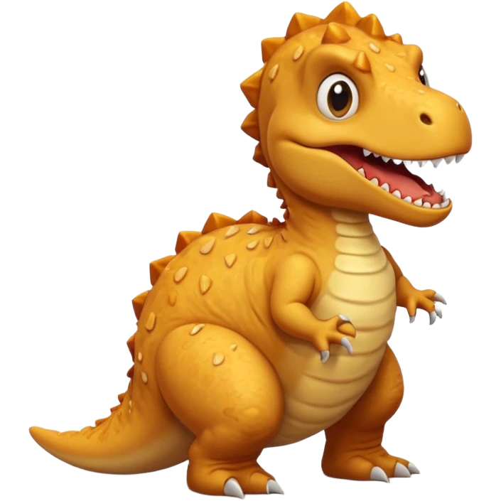 Cute Trex scared of dino chicken nugget emoji