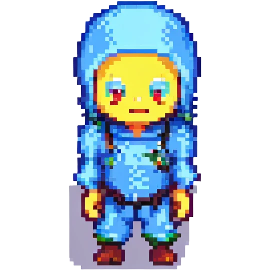 Recep İvedik as a pixel art sprite, comical pose, bold colors emoji