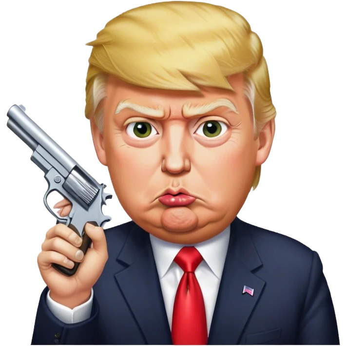 Trump eating a pistol emoji