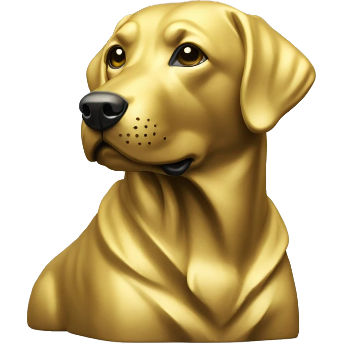 Labrador statue made  of gold  emoji