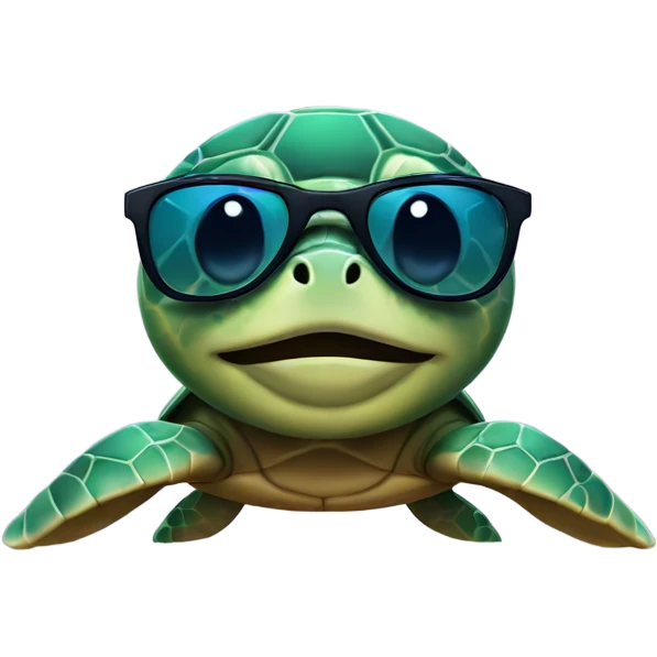 Sea turtle with sunglasses emoji
