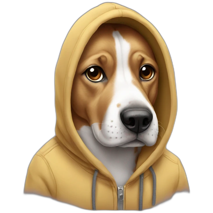 Dog wearing a hoodie emoji