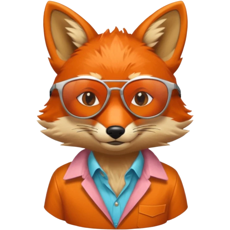 fox with sunglasses and shirt emoji