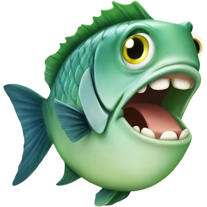 Fish with a cucumber in its mouth emoji