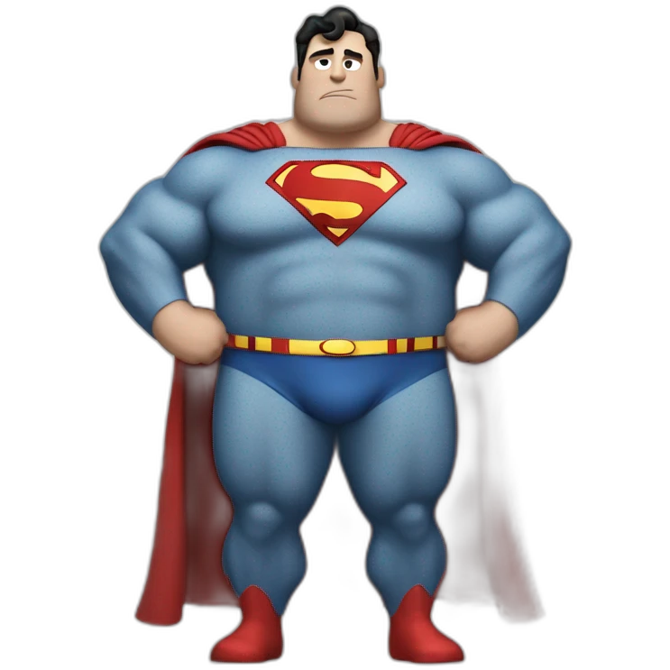 full body overweight superman emoji