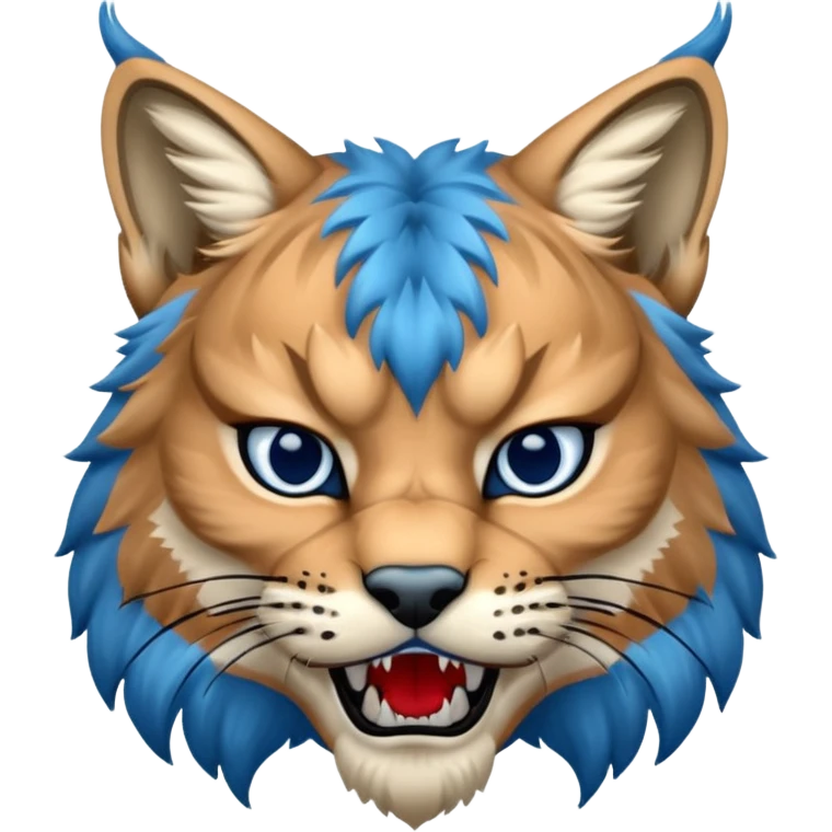 Tête de lynx : très très très féroce et très méchant et tout bleu emoji