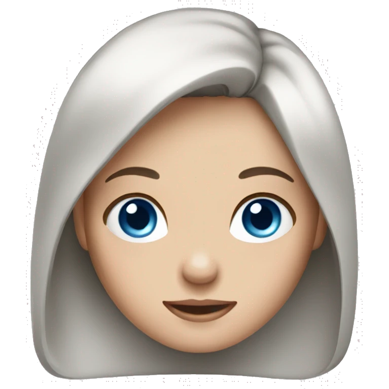 Girl with darkred hair and blue eyes emoji