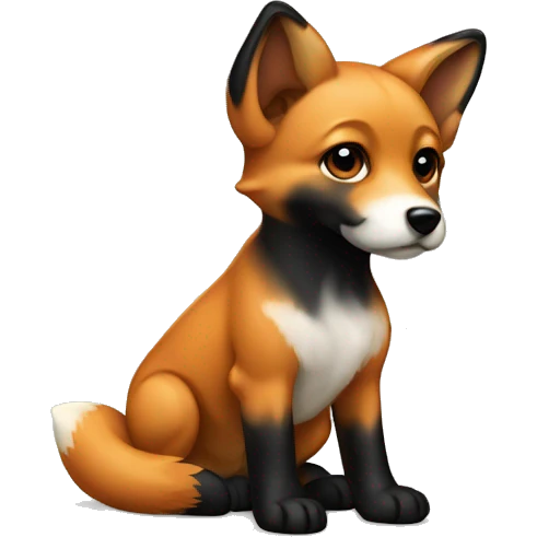 Fox dog puppy with black muzzle emoji