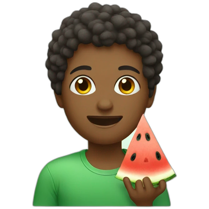 African eating watermelon emoji