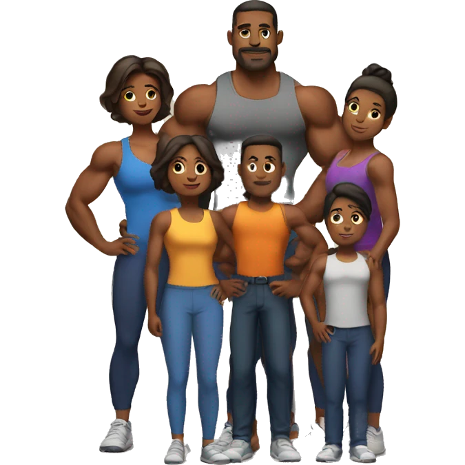 muscular family emoji