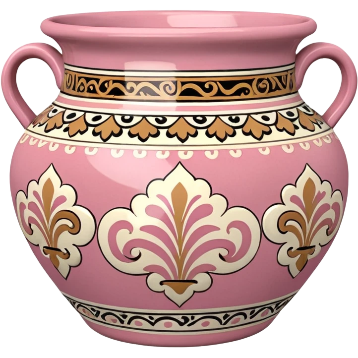 Pink, white and beige Talavera pot emoji