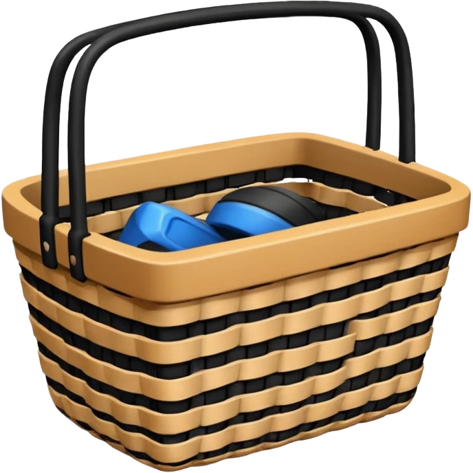 Basket with rubber emoji