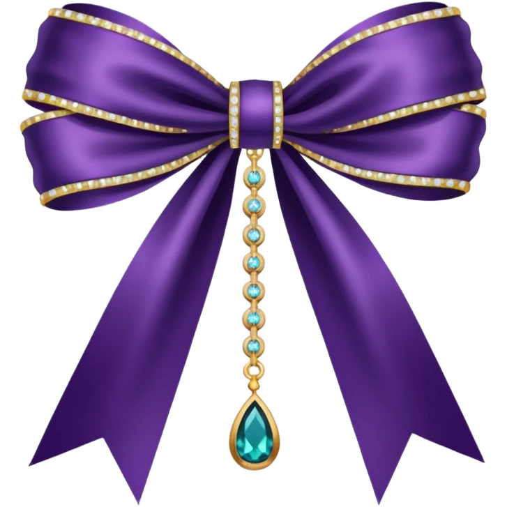 dark purple ribbon with jewelry emoji