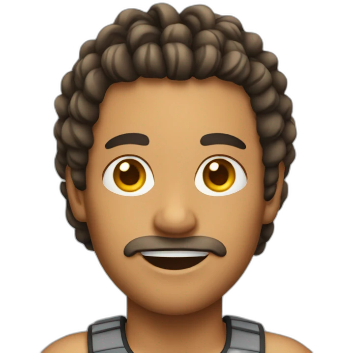 Man with short braids running emoji