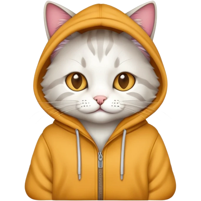 Cat wearing a hoodie emoji