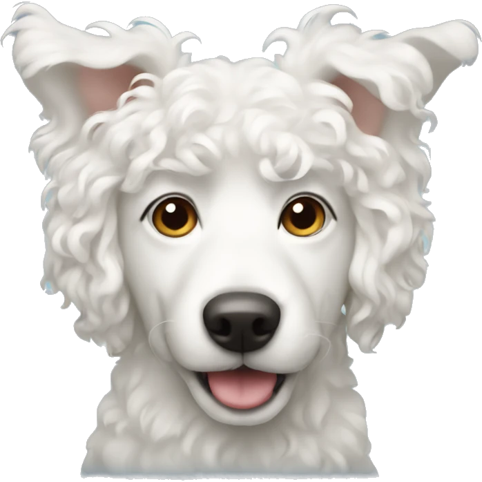 white curly dog emoji
