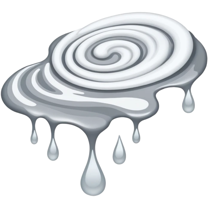 a puddle of white and grey liquid emoji
