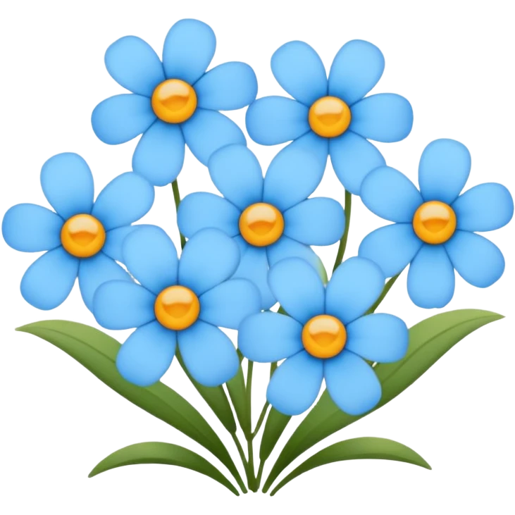 light blue small flowers cute  emoji