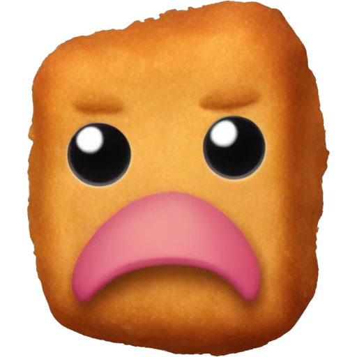 Chicken nugget with roblox man face emoji