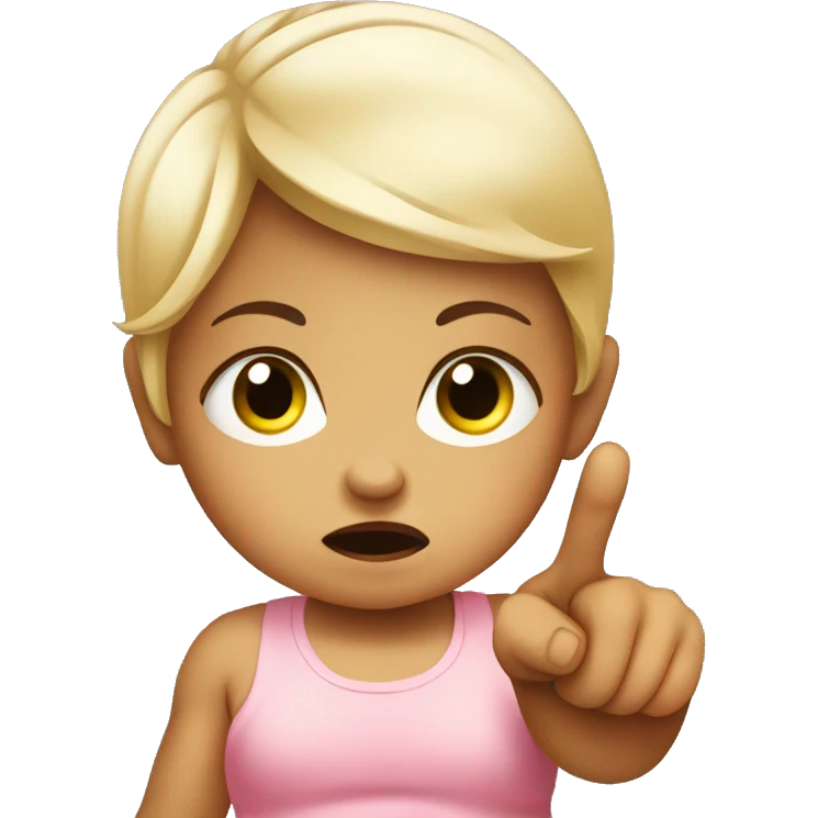 angry baby girl pointing with hand emoji
