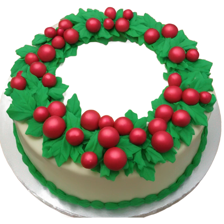 Christmas wreath cake emoji