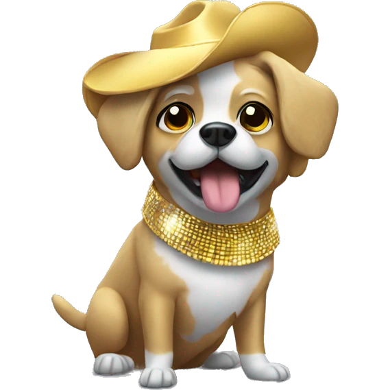 Dog doing disco emoji