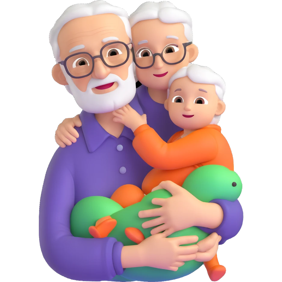 old person holding a child in their arms emoji