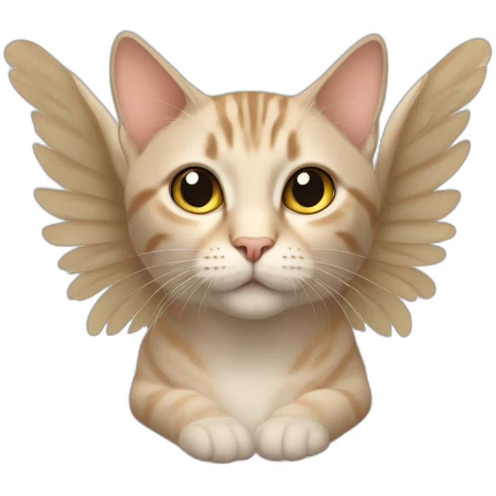 Light Beige tabby cat with angel wings emoji