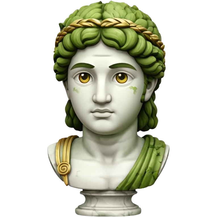 Greek sculpture with moss emoji