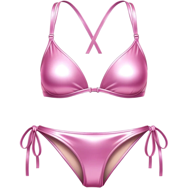 Realistic light metallic pink bikini emoji