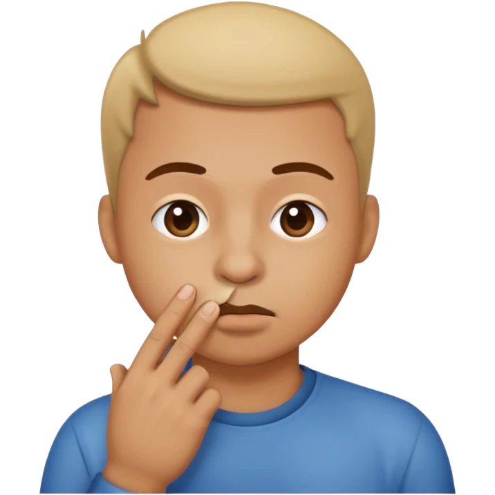 Create an emoji that is picking his nose make it a circle emoji  emoji