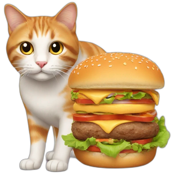 cat with burger emoji