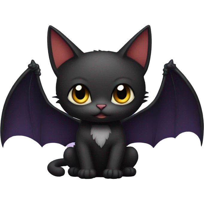 Black-Vampire-Batty-Cat-Fakémon-Cat With Bat-wings as ears  emoji