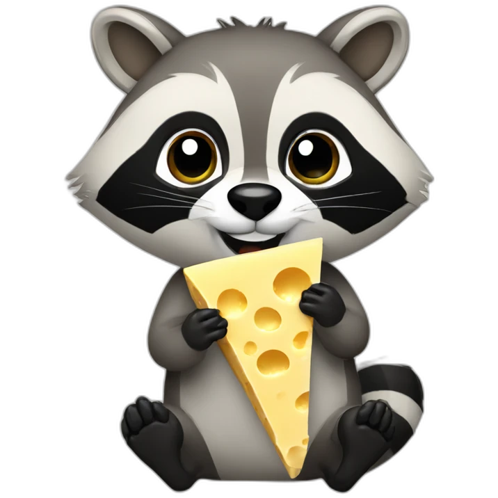 Raccoon eat cheese  emoji
