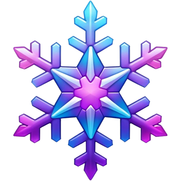 Gradient iridescent Pink violet blue star snowflake  emoji