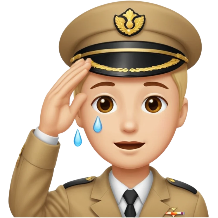 mix the cry emoji and the salute emoji emoji