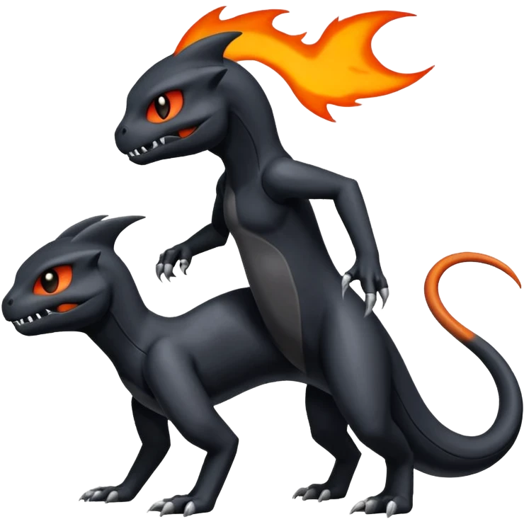 Shiny Duskull-Salandit-Umbreon-Charmeleon-Fakémon-hybrid-creature (full body)  emoji