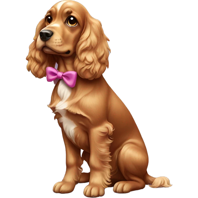 Cocker with bow emoji