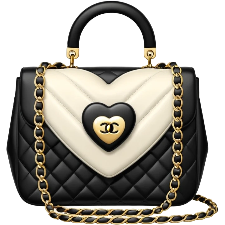 chanel heart white color bag emoji