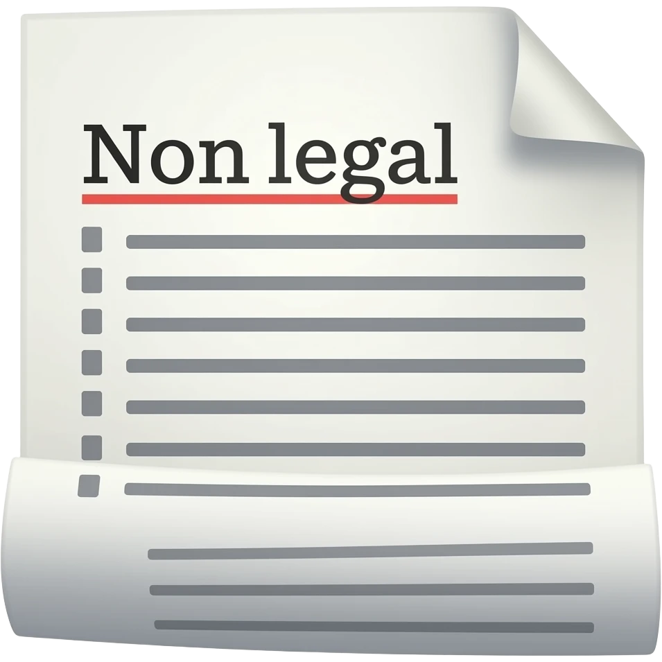 Notice written on a document only notice without legal emoji