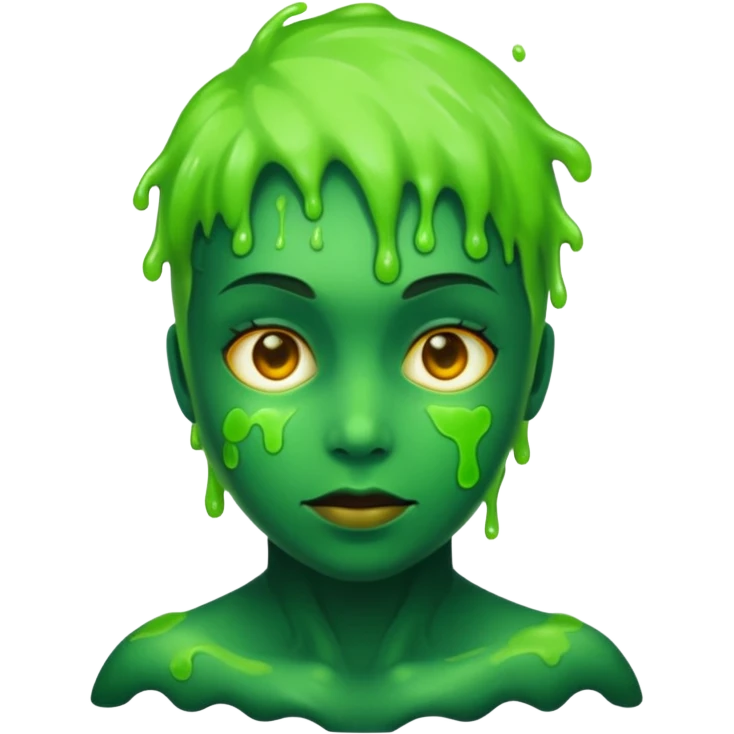 bust with slimey radioactive face emoji
