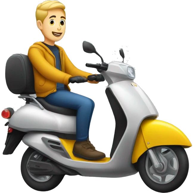 a guy driving yandex go scooter emoji