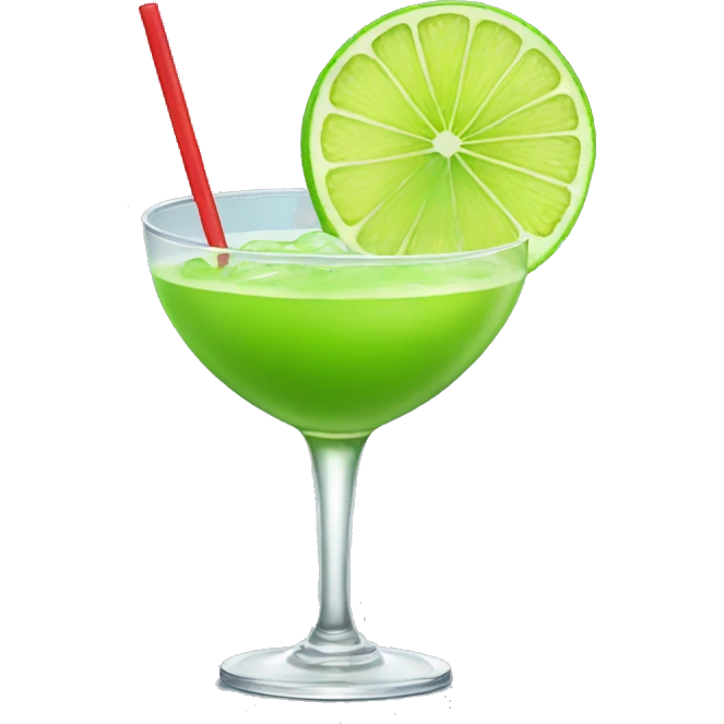 cartoon lime smiling holding daiquiri emoji