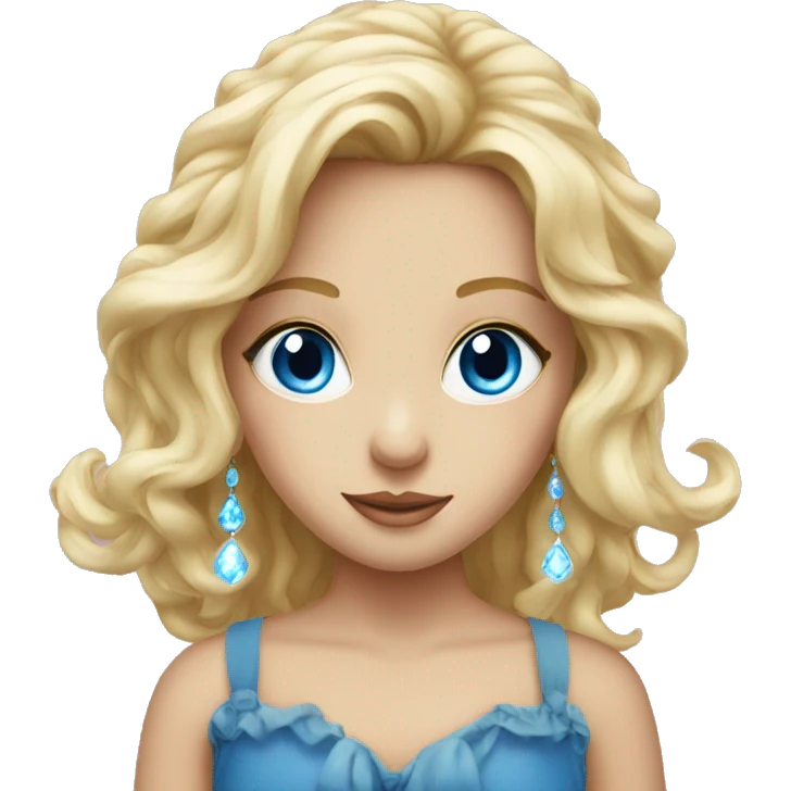 girl with blue eyes chandelier emoji