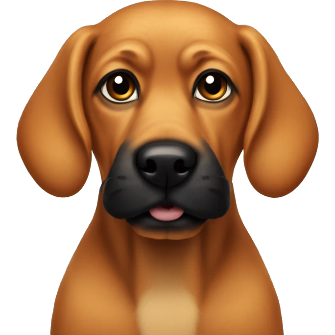 Ginger dog with black upright ears and black muzzle emoji