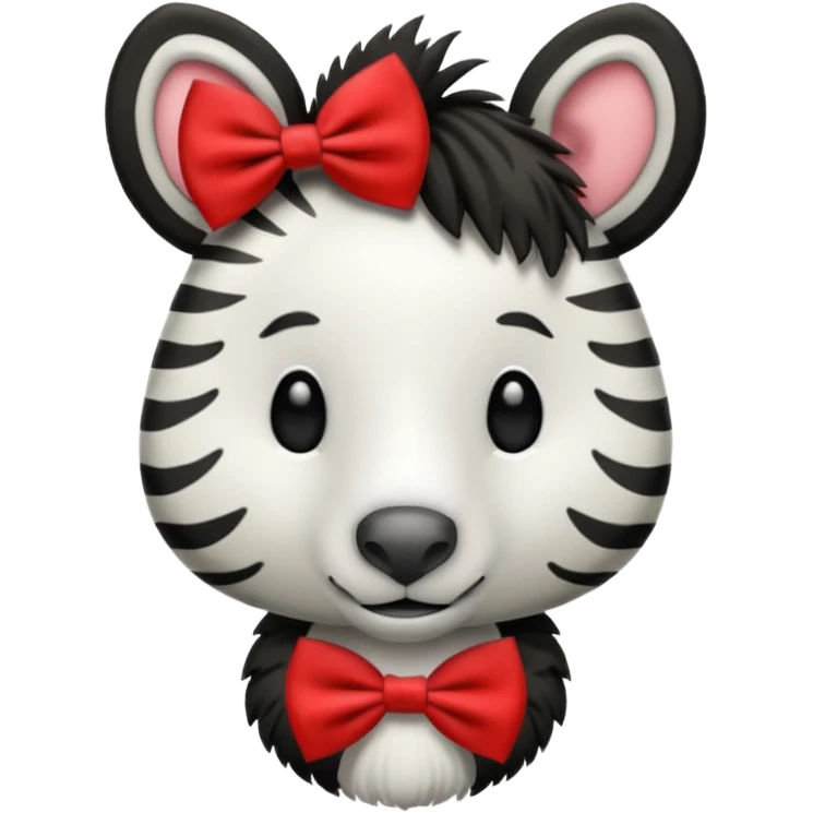 Zebra with a red bow tie emoji