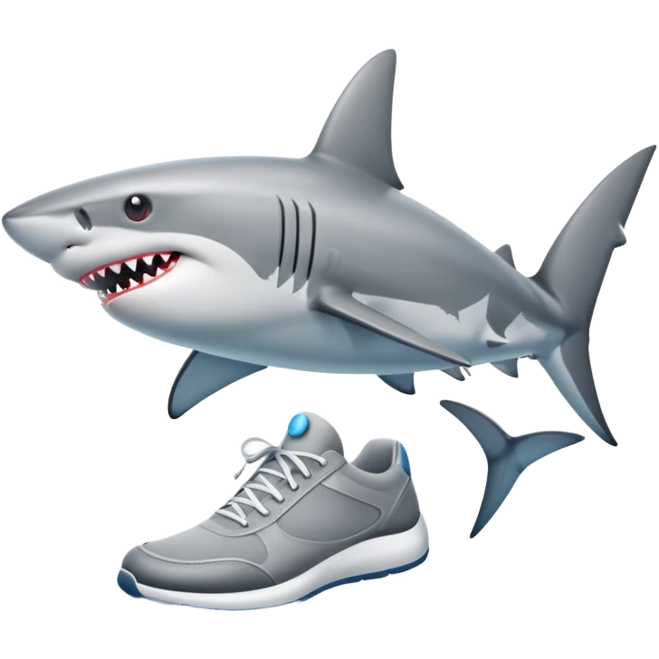 shark with sneakers emoji