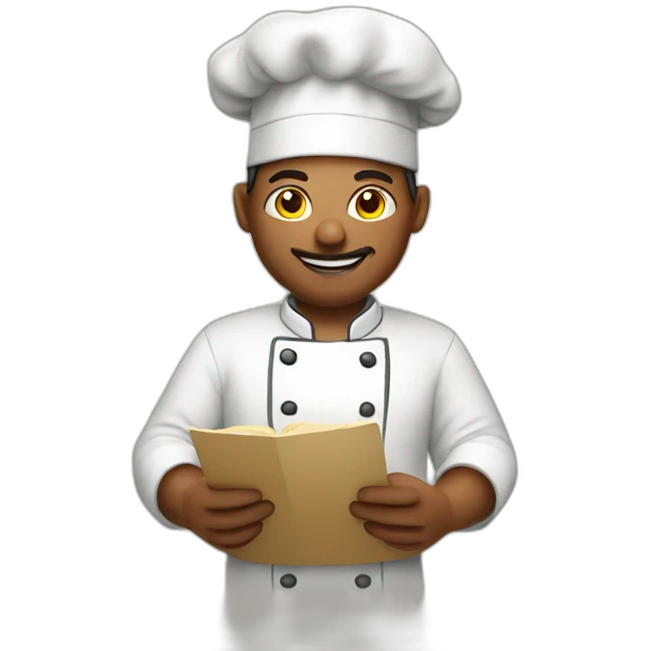 chef reading recipe emoji