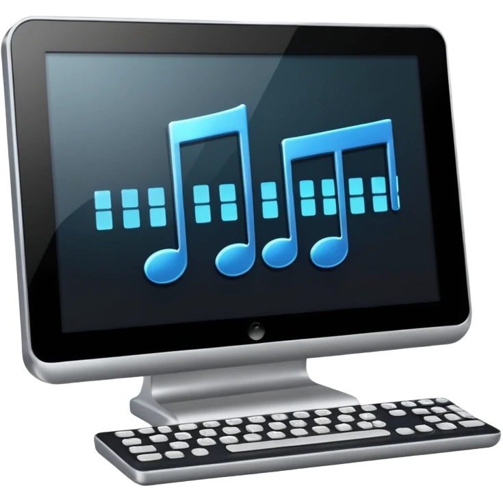 a computer play music emoji