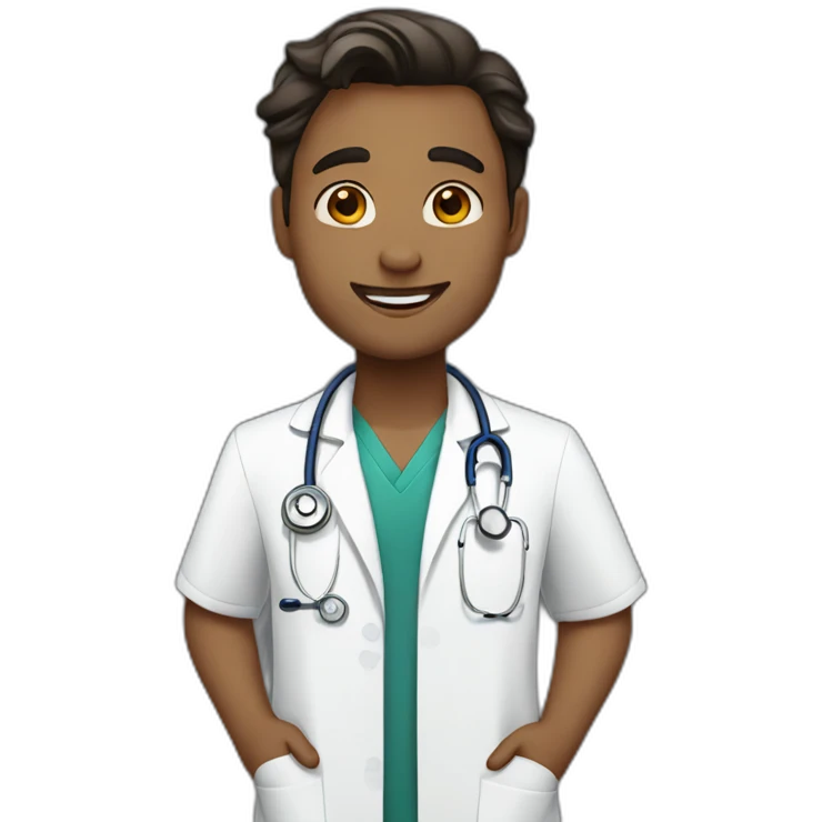 Young white doctors in love emoji